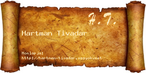 Hartman Tivadar névjegykártya